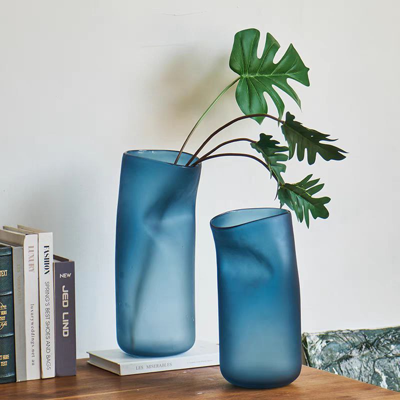 Blue glass vase set 2 pieces 2026