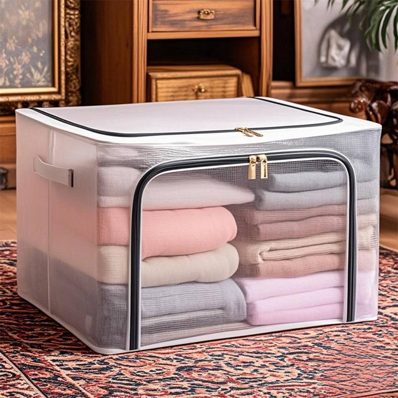 Storage box with transparent metal shelves 66 litter