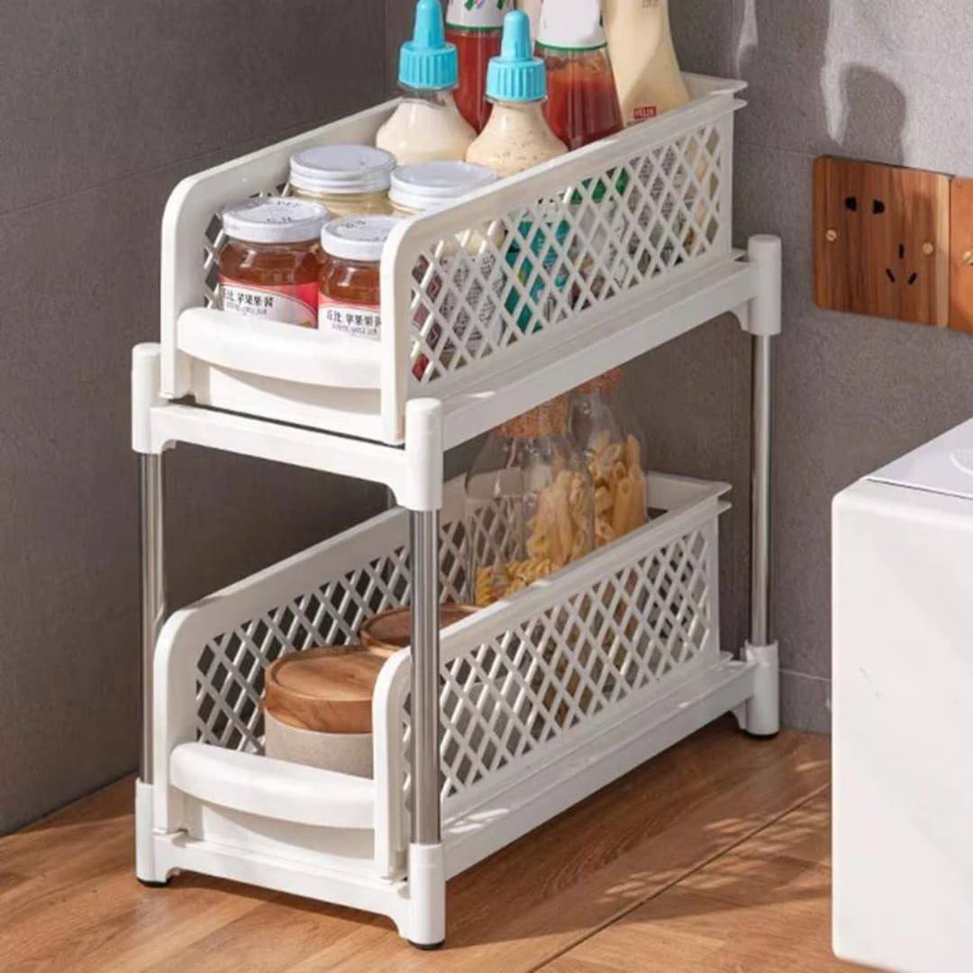 Organizer with sliding drawer 2-tier