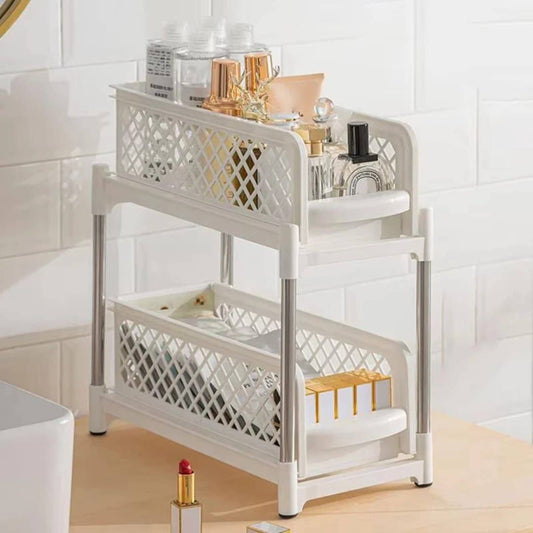 Organizer with sliding drawer 2-tier