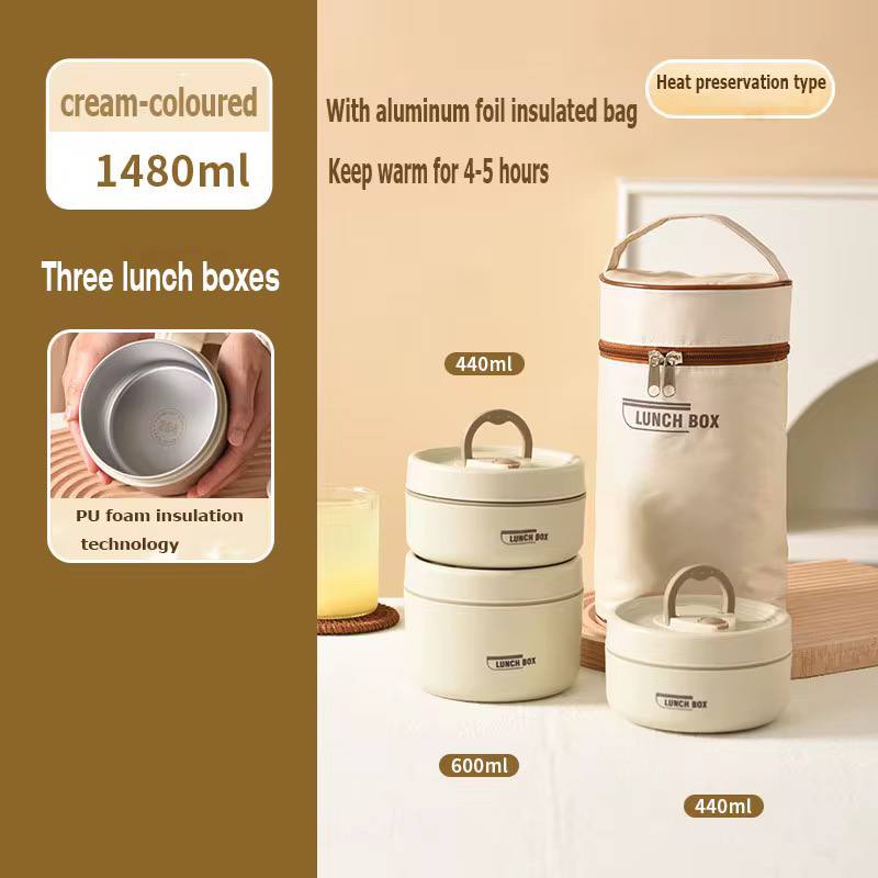 Thermal Lunch Box 3 pieces + a bag to keep it warm