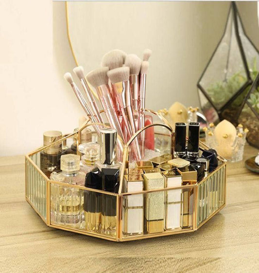 Rotating makeup organizer