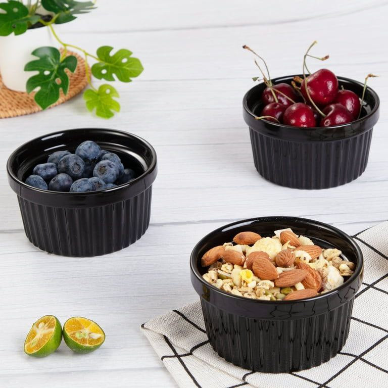 Black porcelain bowl set 6 pieces