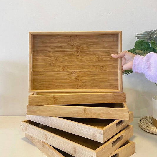 Bamboo tray set 3 pieces