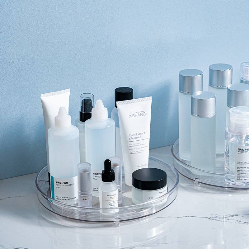 Revolving acrylic makeup rack or organizer