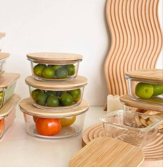 Pyrex round casserole set with bamboo lid