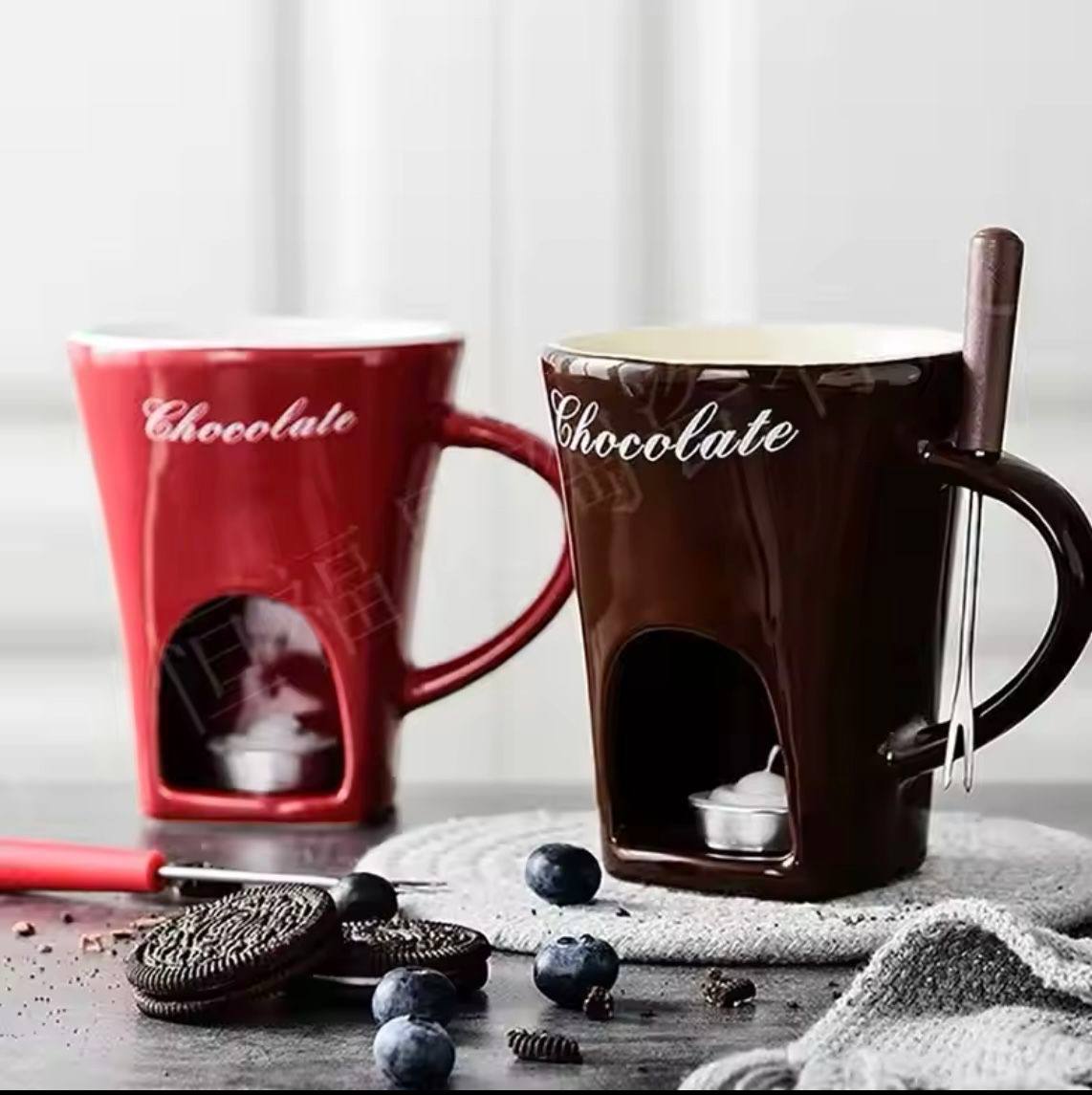 Chocolate fondue porcelain mug