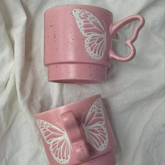 Butterfly mug set 4 pieces
