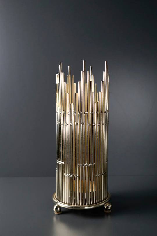 Metal golden vase