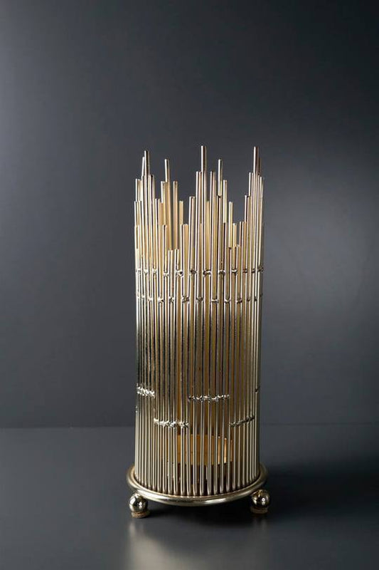 Metal golden vase