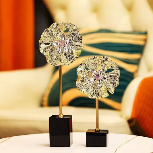 Crystal metal decor stand
