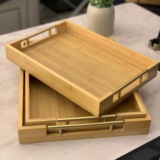 Tray bamboo set 3 pieces