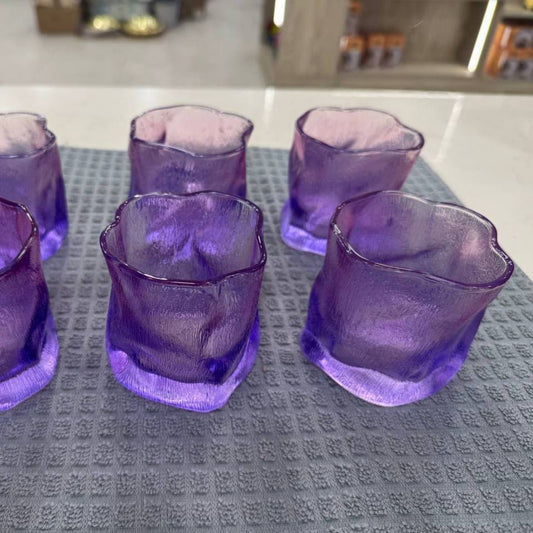 Purple glass set 6 pieces