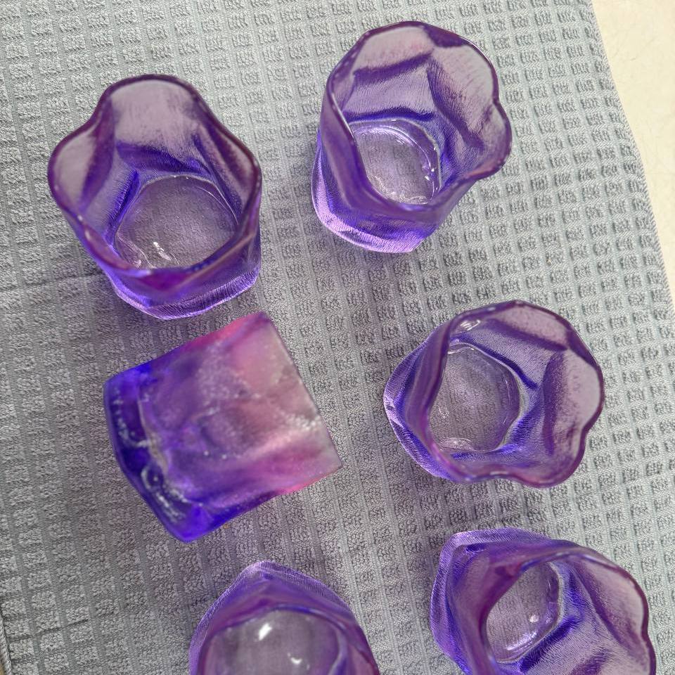 Purple glass set 6 pieces