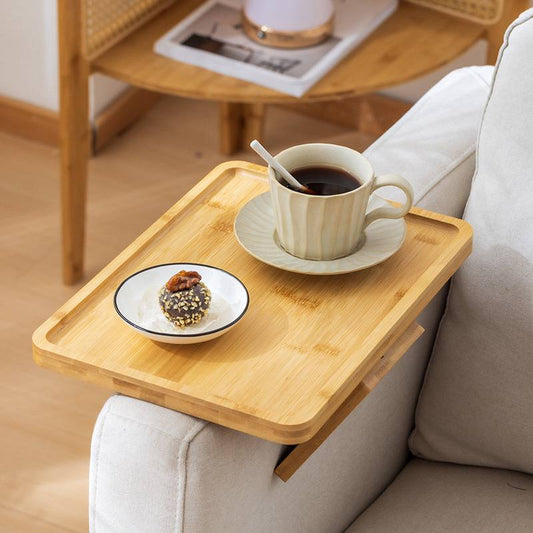 Sofa armrest bamboo tray