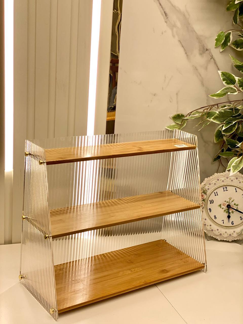 Bamboo coffee corner organizer