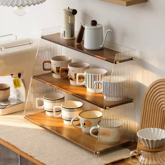 Bamboo coffee corner organizer