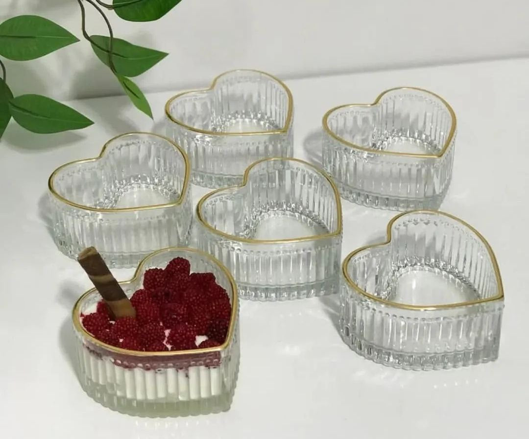 Heart bowl set 6 pieces