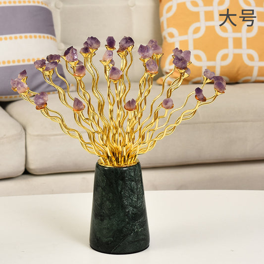Decoration Metal with crystal Marble base