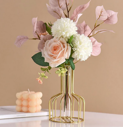 Glass metal vase