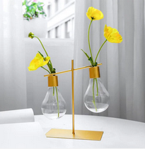 Glass metal vase