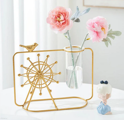 Glass metal vase