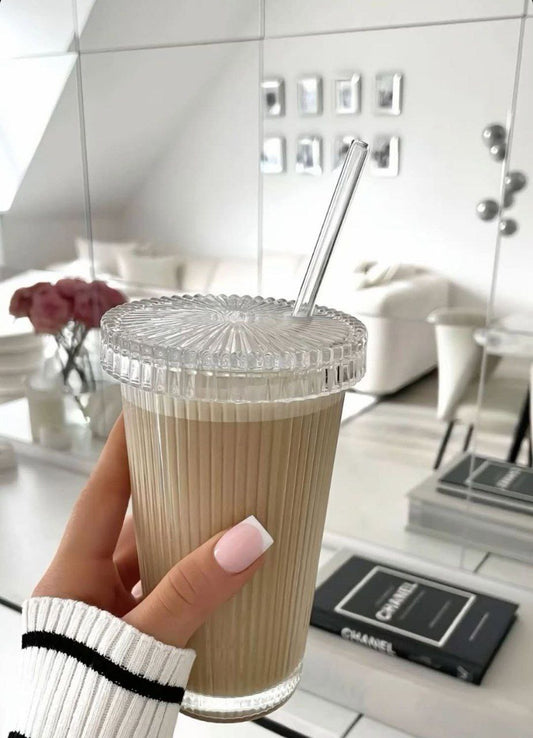 Mug With a glass straw