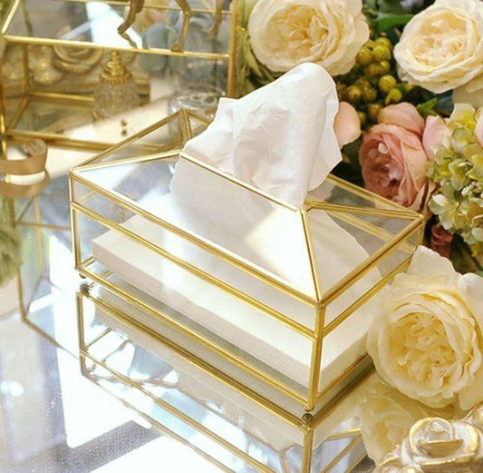 Glass tissue box