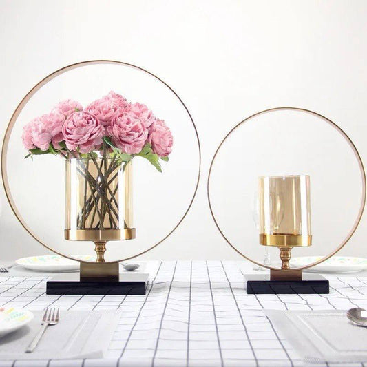 Metal glass vase