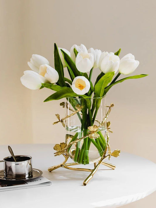 Metal glass vase