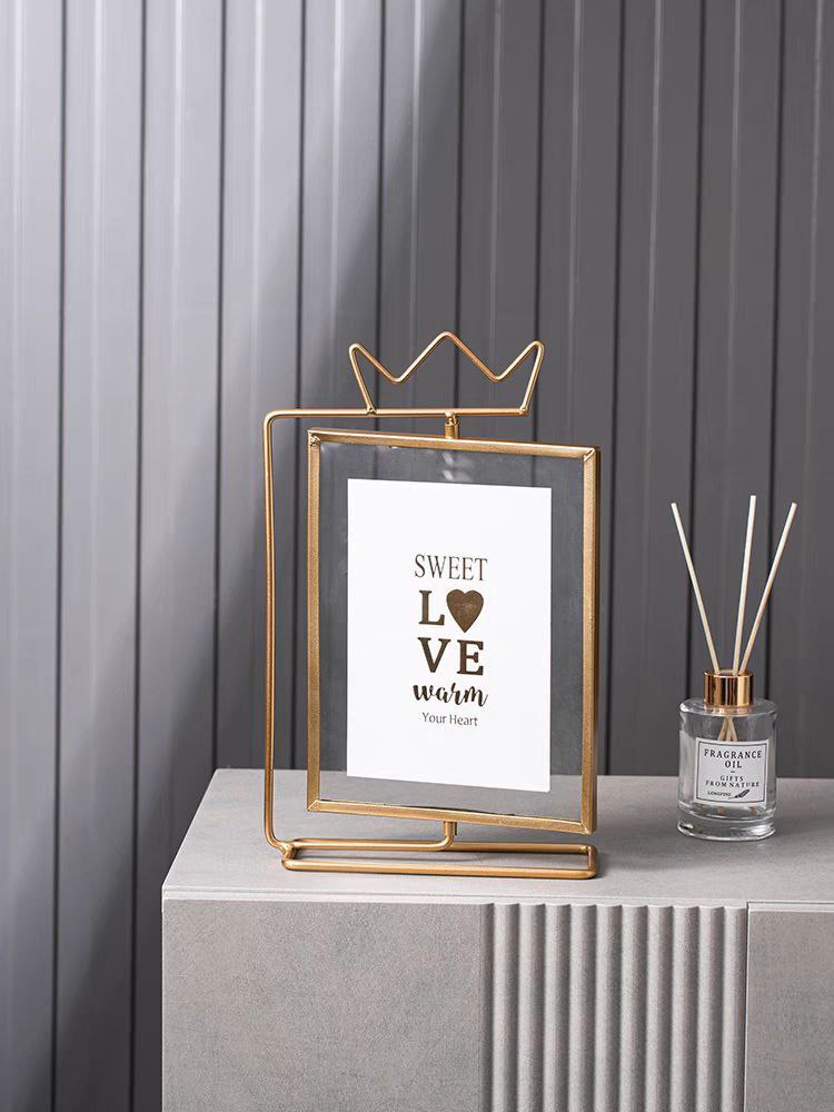 golden metal frame