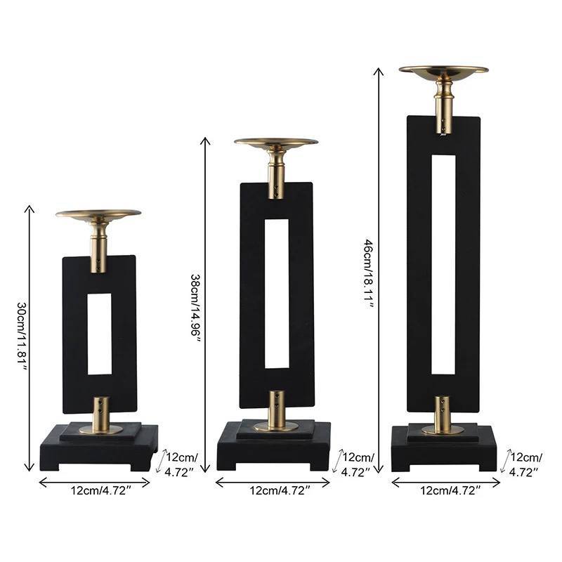 Metal candlestick set 3 pieces