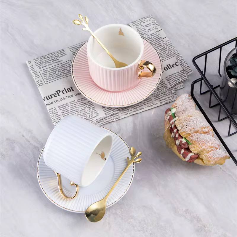 Porcelain tea set with a holder