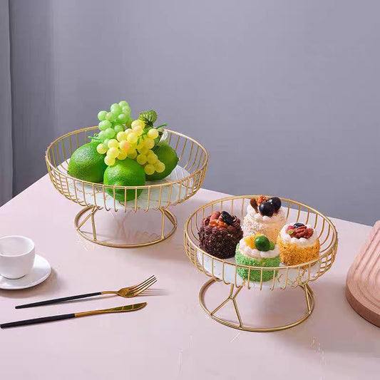 Gold fruit stand