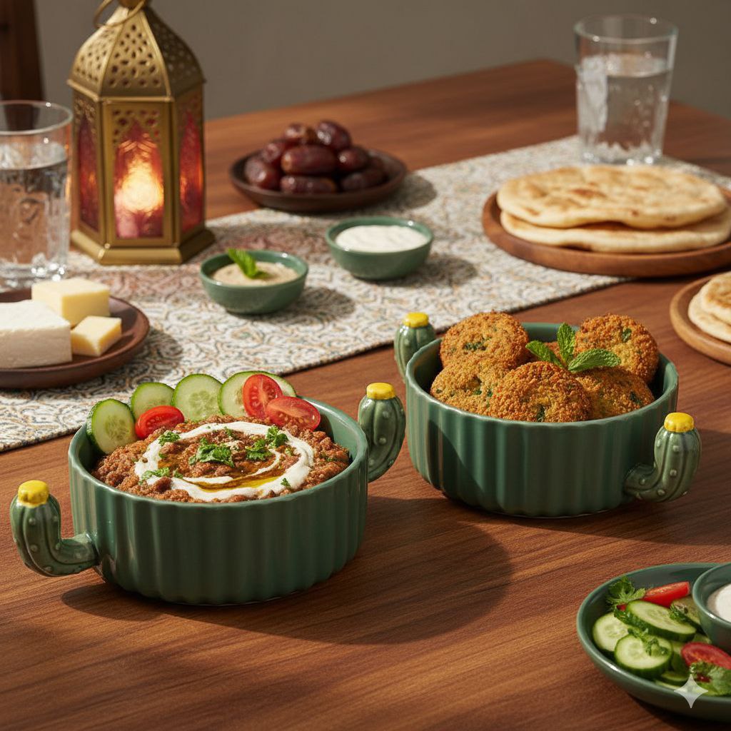 Ceramic Tagine with Cactus Design