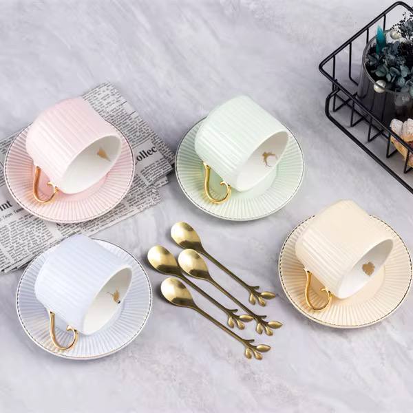 Porcelain tea set with a holder