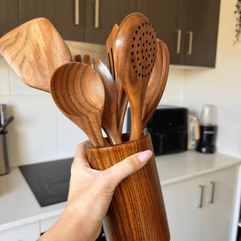 Natural Wood Utensil Set 7*1