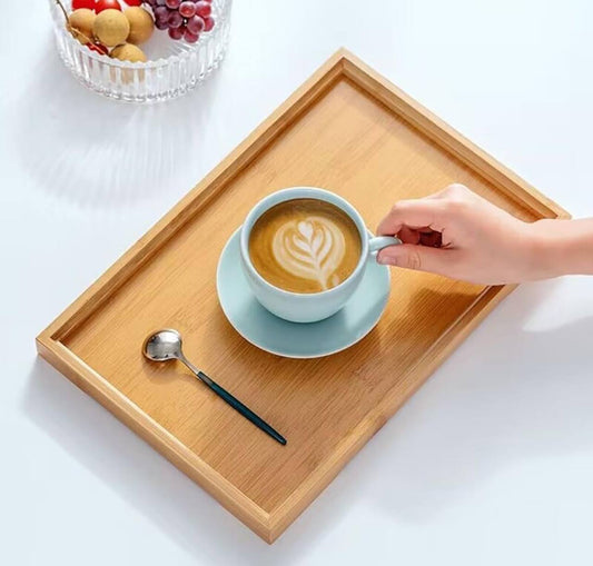 Bamboo serving tray set