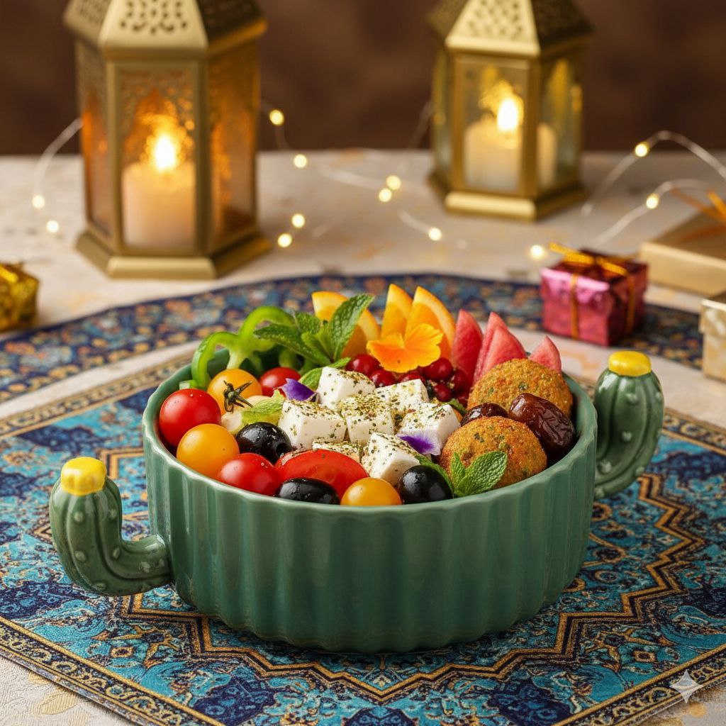 Ceramic Tagine with Cactus Design