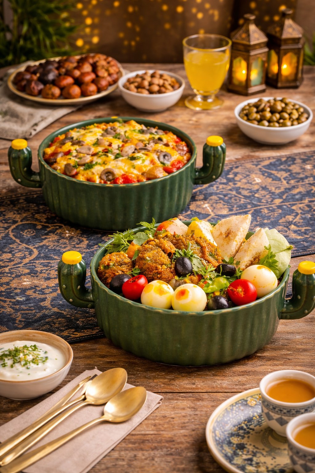 Ceramic Tagine with Cactus Design